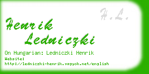 henrik ledniczki business card